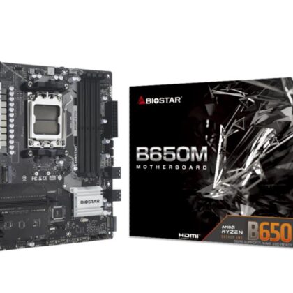 Mainboard BIOSTAR AMD B650 SAM5 Micro-ATX Memory DDR5 Memory slots 4 3xPCI-Express 4.0 1x 1xPCI-Express 4.0 16x 1xM.2 1xHDMI 1xDisplayPort 2xUSB 2.0 5xUSB 3.2 1xUSB-C 1xPS/2 1xRJ45 3xAudio port 2xWiFi antenna port B650MP-EPRO  B650MP-EPRO 4712960687400