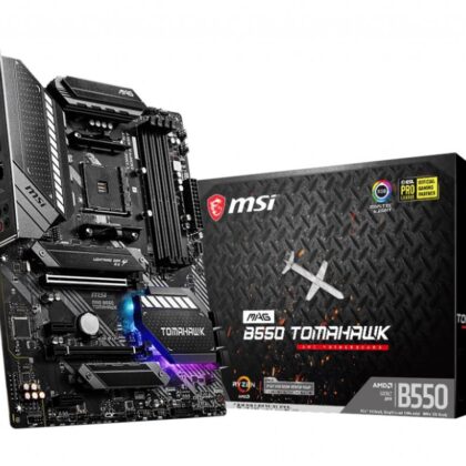 Mainboard MSI AMD B550 SAM4 ATX 2xPCI-Express 3.0 1x 1xPCI-Express 3.0 16x 2xM.2 1xPCI-Express 4.0 16x Memory DDR4 Memory slots 4 1xHDMI 1xDisplayPort 2xUSB 2.0 1xUSB type C 3xUSB 3.2 1xPS/2 1xOptical S/PDIF 2xRJ45 5xAudio port MAGB550TOMAHAWK  MAGB550TOMAHAWK 4719072728625