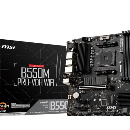 Mainboard MSI AMD B550 SAM4 MicroATX 2xPCI-Express 3.0 1x 2xM.2 1xPCI-Express 4.0 16x Memory DDR4 Memory slots 4 1x15pin D-sub 1xHDMI 1xDisplayPort 2xUSB 2.0 4xUSB 3.2 1xPS/2 1xRJ45 3xAudio port B550MPRO-VDHWIFI  B550MPRO-VDHWIFI 4719072733698