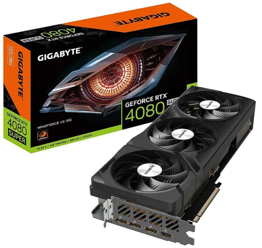 Graphics Card GIGABYTE NVIDIA GeForce RTX 4080 SUPER 16 GB GDDR6X 256 bit PCIE 4.0 16x GPU 2550 MHz Triple slot Heatpipe 1xHDMI 3xDisplayPort GV-N408SWF3V2-16GD1.0  GV-N408SWF3V2-16GD1.0 4719331354220