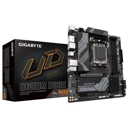 Mainboard GIGABYTE AMD B650 Micro-ATX Memory DDR5 Memory slots 4 1xPCI-Express 3.0 1x 1xPCI-Express 4.0 16x 2xM.2 1xHDMI 2xDisplayPort 4xUSB 2.0 3xUSB 3.2 1xUSB-C 1xPS/2 1xRJ45 3xAudio port B650MDS3H1.3  B650MDS3H1.3 4719331849825