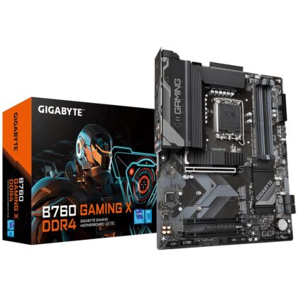 Mainboard GIGABYTE Intel B760 Express LGA1700 ATX Memory DDR4 Memory slots 4 2xPCI-Express 3.0 16x 1xPCI-Express 4.0 16x 3xM.2 1xHDMI 1xDisplayPort 5xUSB 2.0 3xUSB 3.0 1xRJ45 6xAudio port B760GAMINGXDDR4  B760GAMINGXDDR4 4719331850906