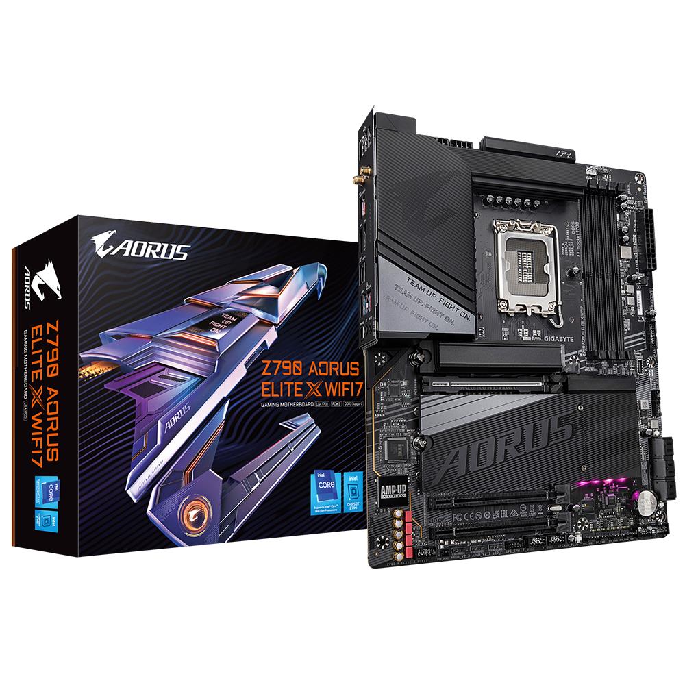 Mainboard GIGABYTE Intel Z790 LGA1700 ATX Memory DDR5 Memory slots 4 2xPCI-Express 4.0 16x 1xPCI-Express 5.0 16x 4xM.2 1xHDMI 1xDisplayPort 4xUSB 2.0 5xUSB 3.2 1xUSB-C 1xOptical S/PDIF 1xRJ45 2xAudio port Z790AORUSELITEXWIFI7  Z790AORUSELITEXWIFI7 4719331857592