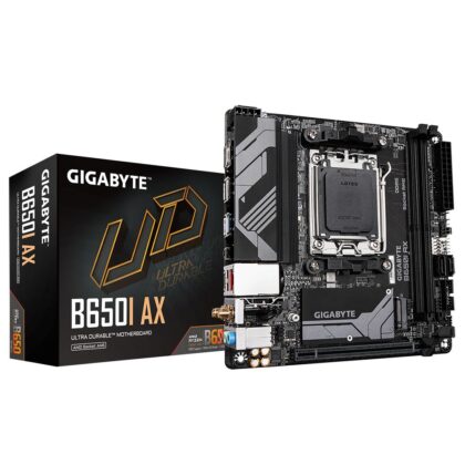 Mainboard GIGABYTE AMD B650 SAM5 Mini-ITX Memory DDR5 Memory slots 2 1xPCI-Express 16x 1xM.2 1xHDMI 1xDisplayPort 3xUSB 2.0 2xUSB 3.2 1xUSB-C 1xRJ45 3xAudio port B650IAX  B650IAX 4719331859190