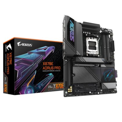 Mainboard GIGABYTE AMD X870E SAM5 ATX Memory DDR5 Memory slots 4 1xPCI-Express 3.0 4x 1xPCI-Express 4.0 4x	 1xPCI-Express 5.0 16x 4xM.2 1xHDMI 2xUSB 2.0 7xUSB 3.2 2xUSB-C 1xOptical S/PDIF 1xRJ45 2xAudio port X870EAORUSPRO  X870E AORUS PRO 4719331864866