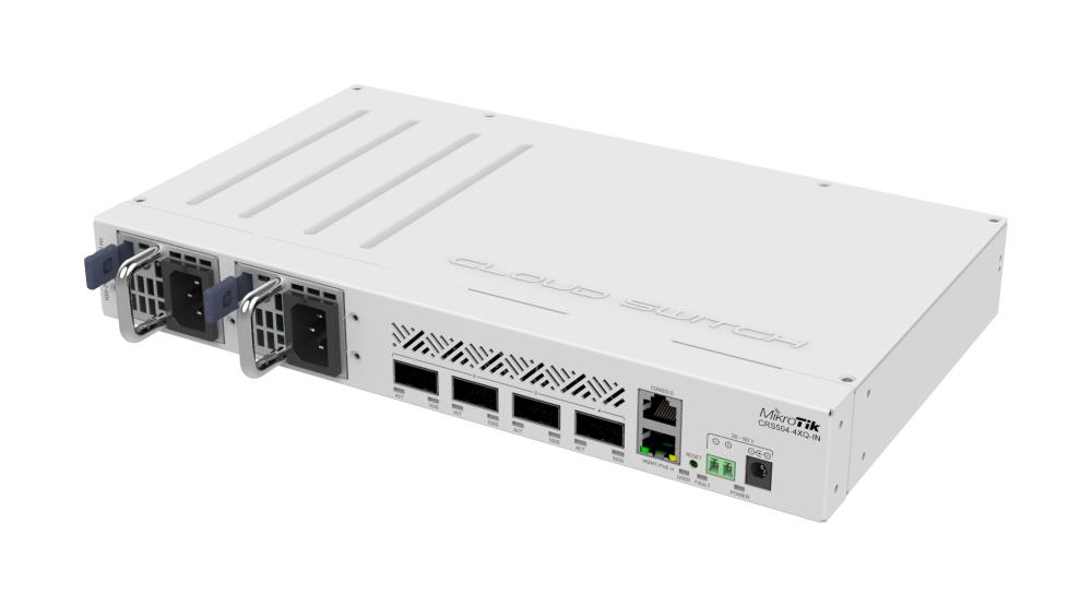 Switch MIKROTIK CRS504-4XQ-IN Rack 1U 1x10Base-T / 100Base-TX 4xQSFP28 CRS504-4XQ-IN  CRS504-4XQ-IN 4752224007407