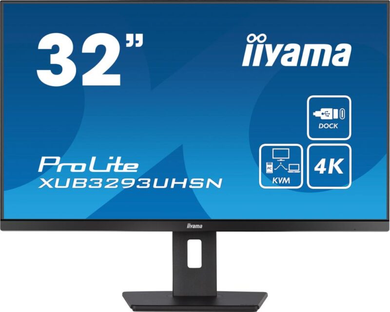 LCD Monitor IIYAMA XUB3293UHSN-B5 32" 4K Panel IPS 3840x2160 16:9 Matte 5 ms Speakers Swivel Height adjustable Tilt Colour Black XUB3293UHSN-B5  XUB3293UHSN-B5 4948570121342