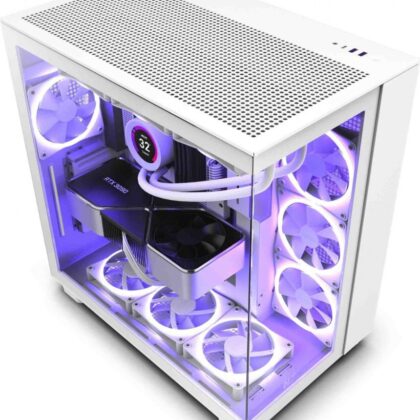 Case NZXT H9 FLOW MidiTower Case product features Transparent panel Not included ATX MicroATX MiniITX Colour White CM-H91FW-01  CM-H91FW-01 5056547202419