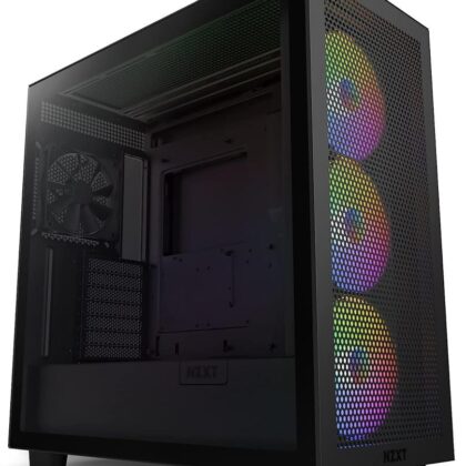 Case NZXT H7 Flow RGB MidiTower ATX EATX MicroATX MiniITX Colour Black CM-H72FB-R1  CM-H72FB-R1 5056547205526