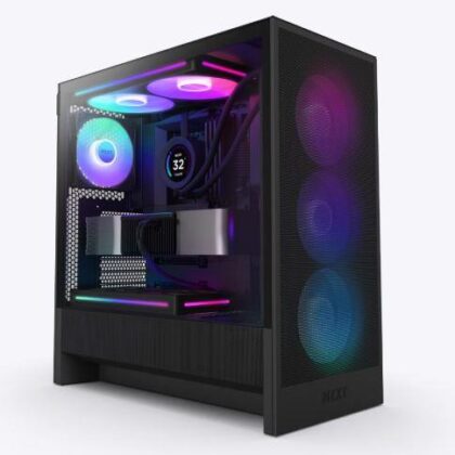 Case NZXT H5 FLOW RGB 2024 MidiTower Case product features Transparent panel Not included ATX EATX MicroATX MiniITX Colour Black CC-H52FB-R1  CC-H52FB-R1 5056547205878