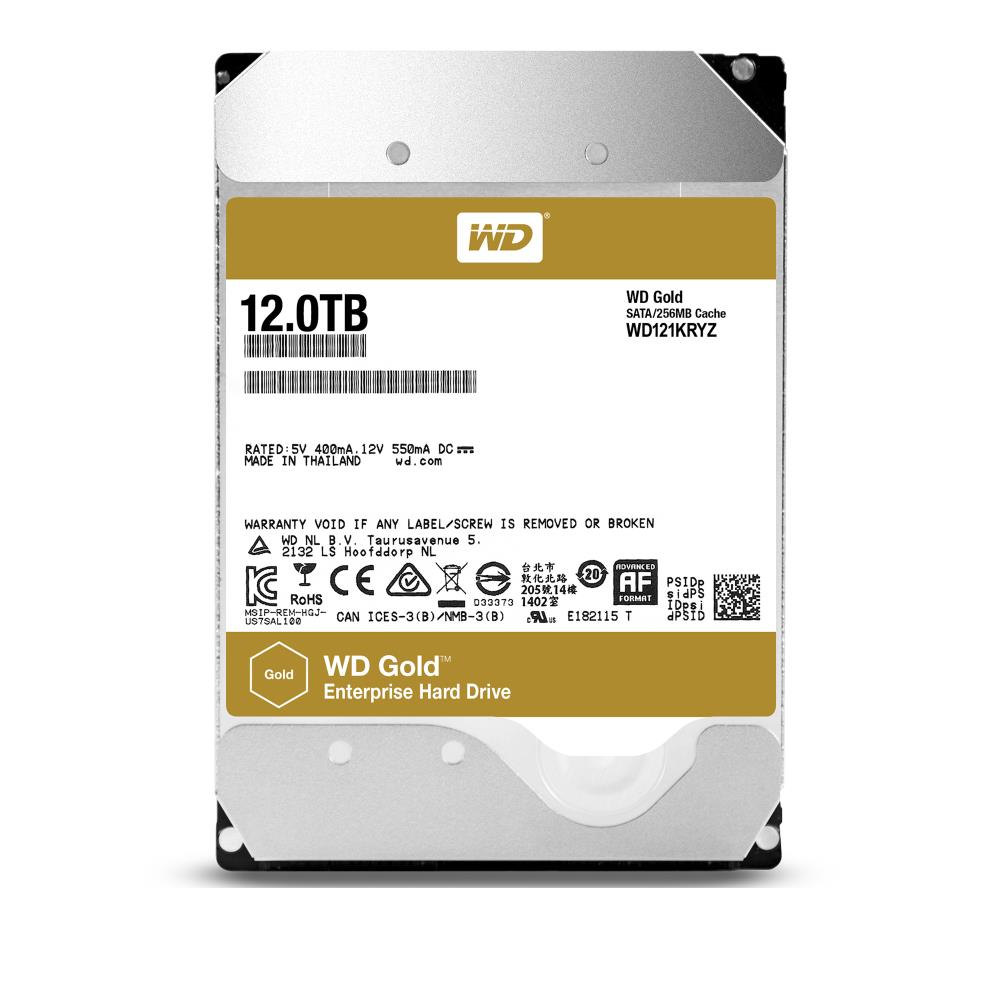 HDD WESTERN DIGITAL Gold 12TB SATA 3.0 256 MB 7200 rpm 3,5″ WD121KRYZ  WD121KRYZ 718037854519