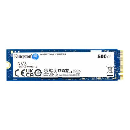 SSD KINGSTON NV3 500GB M.2 PCIE NVMe 3D NAND Write speed 3000 MBytes/sec Read speed 5000 MBytes/sec TBW 160 TB MTBF 200000 hours SNV3S/500G  SNV3S/500G 740617344806