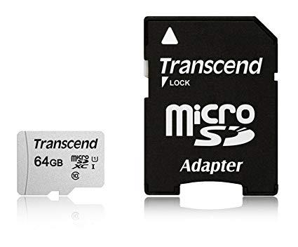 MEMORY MICRO SDXC 64GB W/ADAPT/UHS-I TS64GUSD300S-A TRANSCEND  TS64GUSD300S-A 760557842088