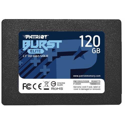 SSD PATRIOT Burst Elite 120GB SATA 3.0 3D NAND Write speed 320 MBytes/sec Read speed 450 MBytes/sec 2,5″ TBW 50 TB PBE120GS25SSDR  PBE120GS25SSDR 814914027738