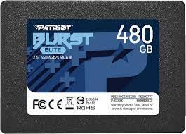 SSD PATRIOT Burst Elite 480GB SATA 3.0 3D NAND Write speed 320 MBytes/sec Read speed 450 MBytes/sec 2,5″ TBW 200 TB PBE480GS25SSDR  PBE480GS25SSDR 814914027752