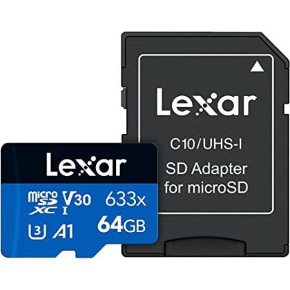 MEMORY MICRO SDXC 64GB UHS-I/W/ADAPTER LSDMI64GBB633A LEXAR  LSDMI64GBB633A 843367119684