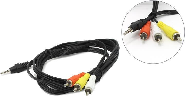 CABLE AUDIO 3.5MM 4PIN TO 3RCA/AV 2M CCA-4P2R-2M GEMBIRD  CCA-4P2R-2M 8716309098168