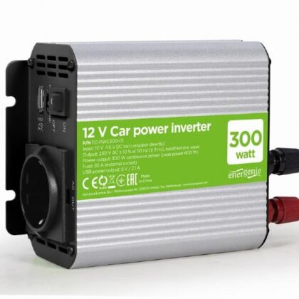 POWER INVERTER CAR 12V 300W/EG-PWC300-01 GEMBIRD  EG-PWC300-01 8716309119429