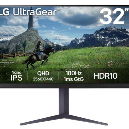 LCD Monitor LG 31.5" Panel IPS 2560x1440 16:9 180Hz 1 ms Pivot Height adjustable Tilt Colour Black 32GS85Q-B  32GS85Q-B 8806096087800