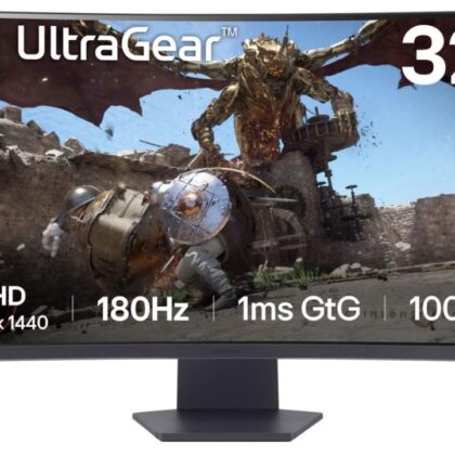 LCD Monitor LG 32GS60QC-B 32" Gaming/Curved Panel VA 2560x1440 16:9 180 Hz Matte 1 ms Tilt 32GS60QC-B  32GS60QC-B 8806096090657