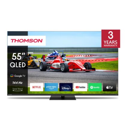 TV Set THOMSON 55" 4K/Smart QLED 3840x2160 Wireless LAN Bluetooth Google TV Black 55QG7C14  55QG7C14 9120106662399