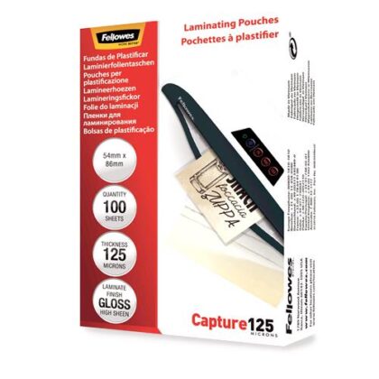 LAMINATOR POUCH GLOSSY CARD/125 100PCS 5306302 FELLOWES  5306302 077511530630