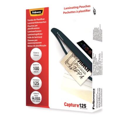 LAMINATOR POUCH GLOSSY CARD/125 100PCS 5306901 FELLOWES  5306901 077511530692