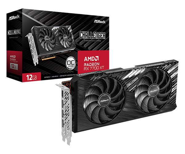 Graphics Card ASROCK AMD Radeon RX 7700 XT 12 GB GDDR6 192 bit PCIE 4.0 16x Two and Half Slot Fansink 1xHDMI 3xDisplayPort RX7700XTCL12GO  RX7700XTCL12GO 10