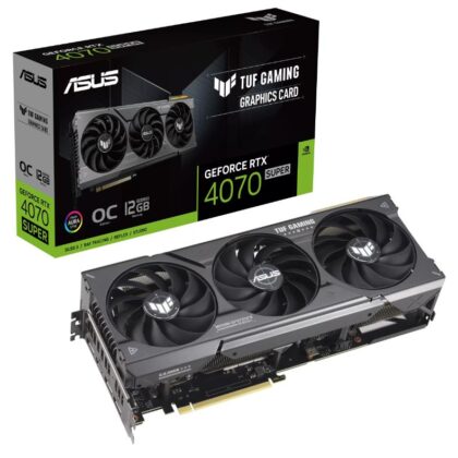 Graphics Card ASUS NVIDIA GeForce RTX 4070 SUPER 12 GB GDDR6X 192 bit PCIE 4.0 16x Triple slot Fansink 1xHDMI 3xDisplayPort TUF-RTX4070S-O12G-GAMING  TUF-RTX4070S-O12G-GAMING 197105450875