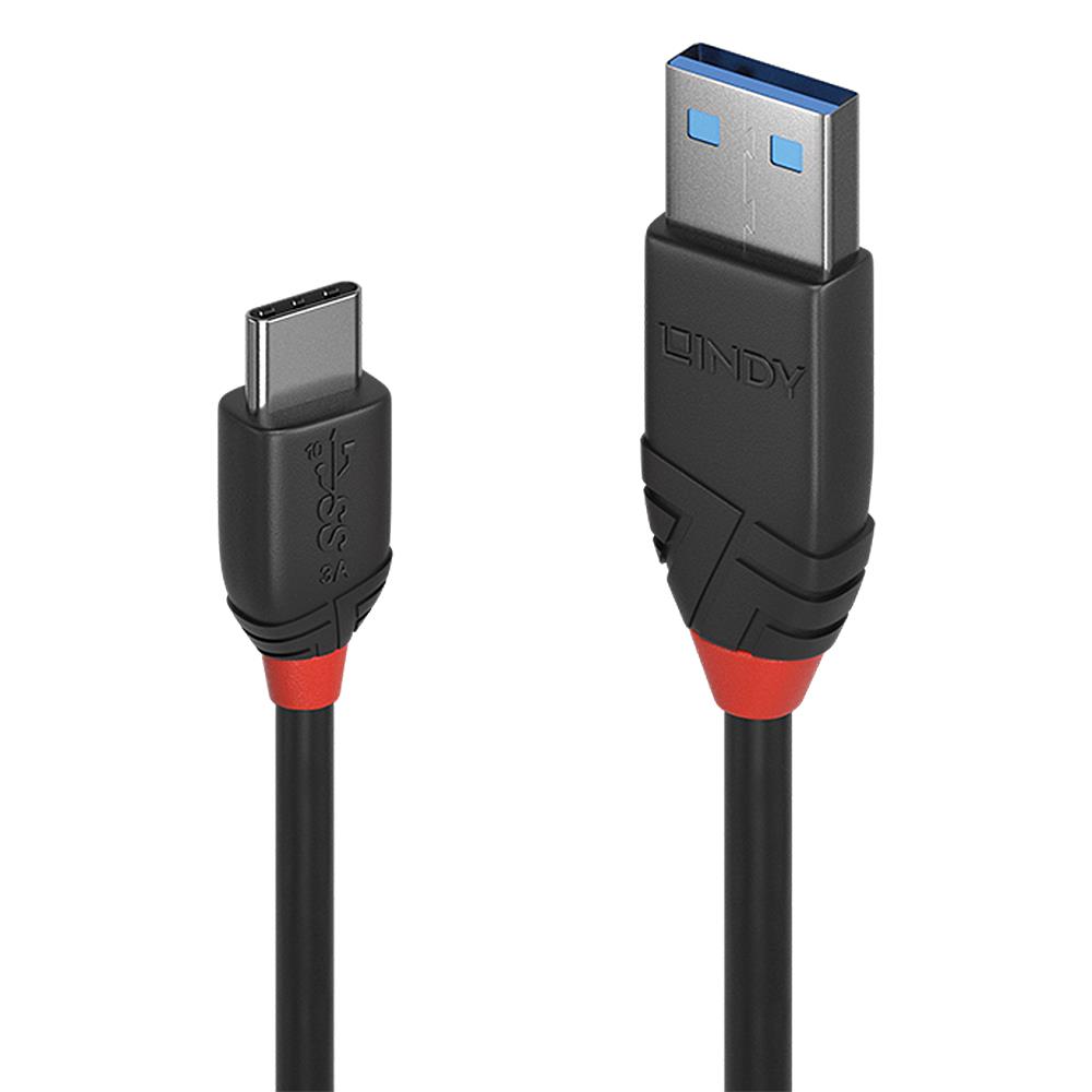 CABLE USB3.2 A-C 0.5M/BLACK 36915 LINDY  36915 4002888369152