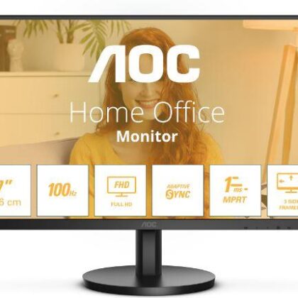 LCD Monitor AOC 27" Panel VA 1920x1080 16:9 100 Hz Matte 1 ms Speakers Tilt Colour Black 27B3HMA2  27B3HMA2 4038986181549