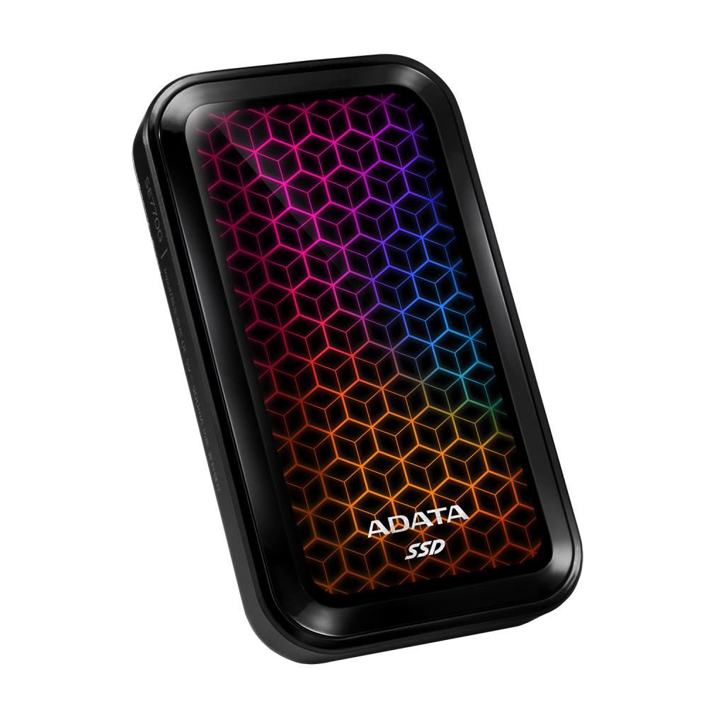 External SSD ADATA SE770G 512GB USB 3.2 Write speed 800 MBytes/sec Read speed 1000 MBytes/sec ASE770G-512GU32G2-CBK  ASE770G-512GU32G2-CBK 4710273774756