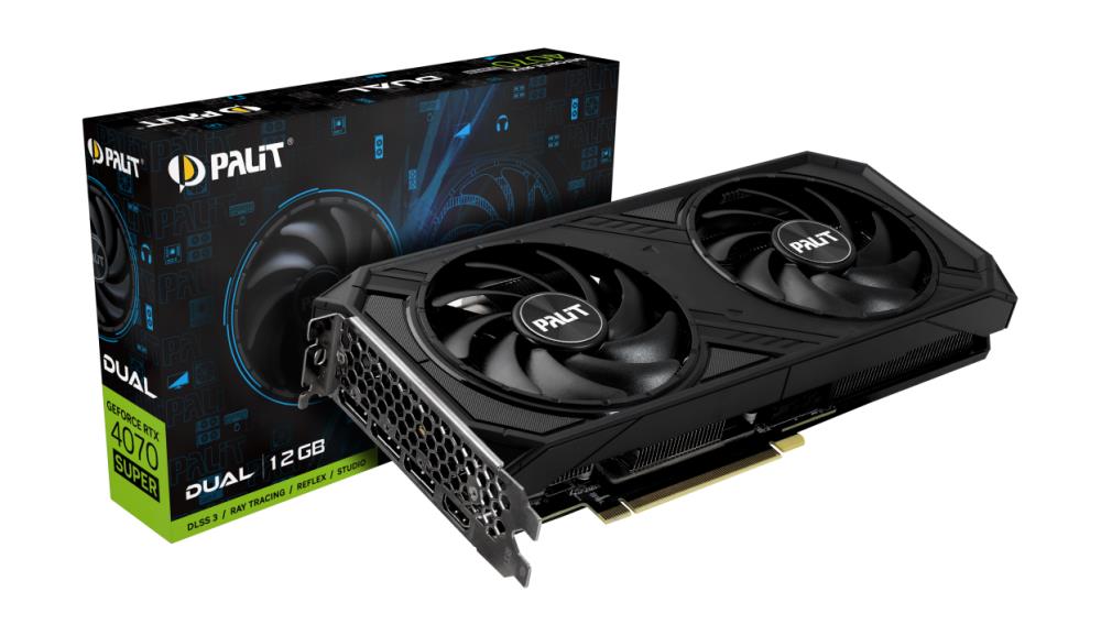 Graphics Card PALIT NVIDIA GeForce RTX 4070 SUPER 12 GB GDDR6X 192 bit PCIE 4.0 16x GPU 1980 MHz 1xHDMI 3xDisplayPort NED407S019K9-1043D  NED407S019K9-1043D 4710562244328