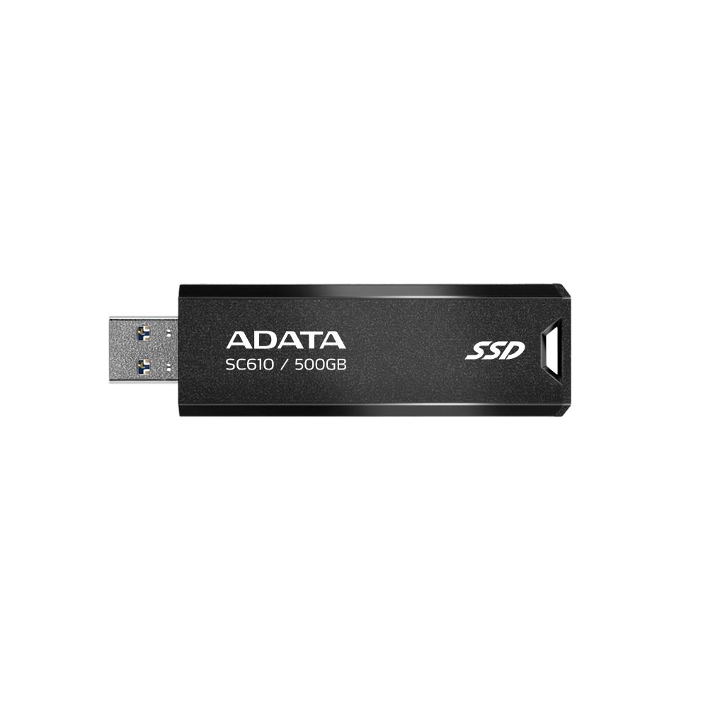 External SSD ADATA SC610 500GB USB 3.2 Write speed 500 MBytes/sec Read speed 550 MBytes/sec SC610-500G-CBK/RD  SC610-500G-CBK/RD 4711085945044