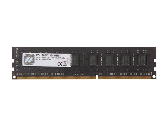 MEMORY DIMM 4GB PC12800 DDR3/F3-1600C11S-4GNT G.SKILL  F3-1600C11S-4GNT 4711148599535