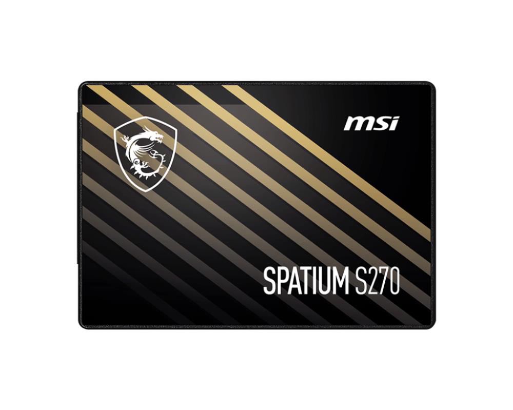 SSD MSI SPATIUM S270 480GB SATA 3D NAND Write speed 450 MBytes/sec Read speed 500 MBytes/sec 2