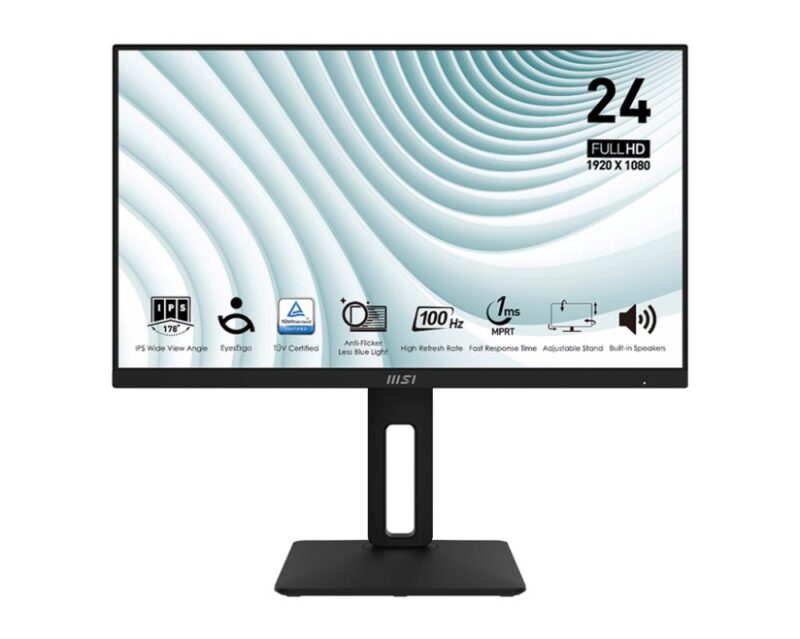 LCD Monitor MSI PRO MP242AP 23.8" Business Panel IPS 1920x1080 16:9 100Hz 1 ms Swivel Pivot Height adjustable Tilt Colour Black PROMP242AP  PRO MP242AP 4711377031813