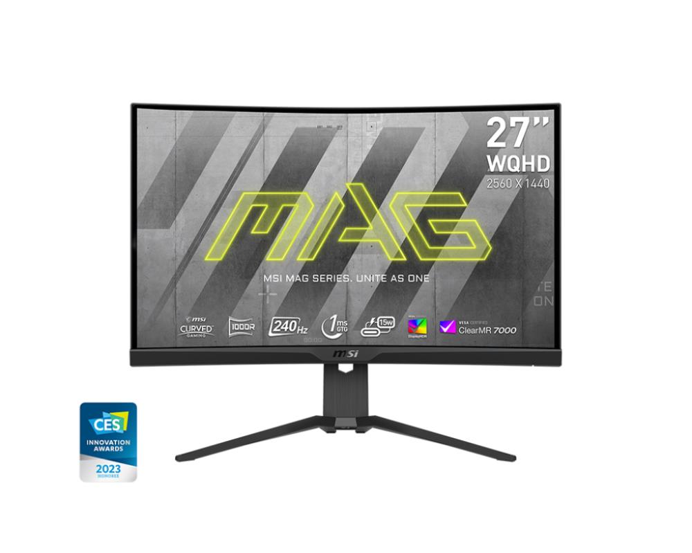 LCD Monitor MSI 27" Gaming/Curved Panel VA 2560x1440 16:9 240Hz 1 ms Height adjustable Tilt Colour Black MAG275CQRXF  MAG275CQRXF 4711377082983