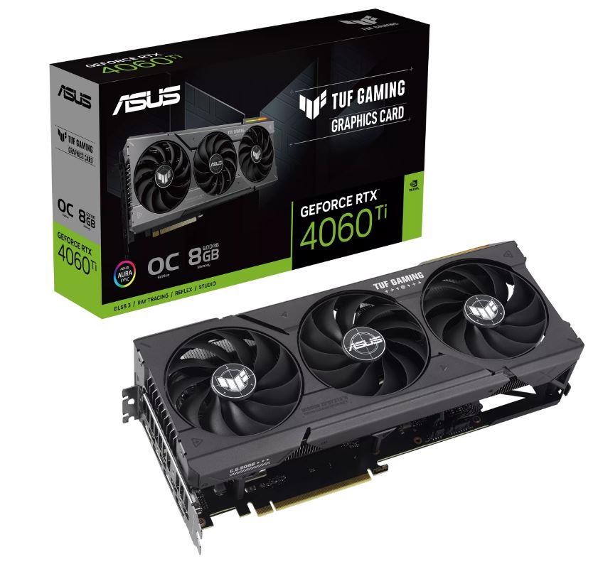 Graphics Card ASUS NVIDIA GeForce RTX 4060 Ti 8 GB GDDR6 128 bit PCIE 4.0 16x 1xHDMI 3xDisplayPort TUF-RTX4060TI-O8G-GAMING  TUF-RTX4060TI-O8G-GAMING 4711387183120