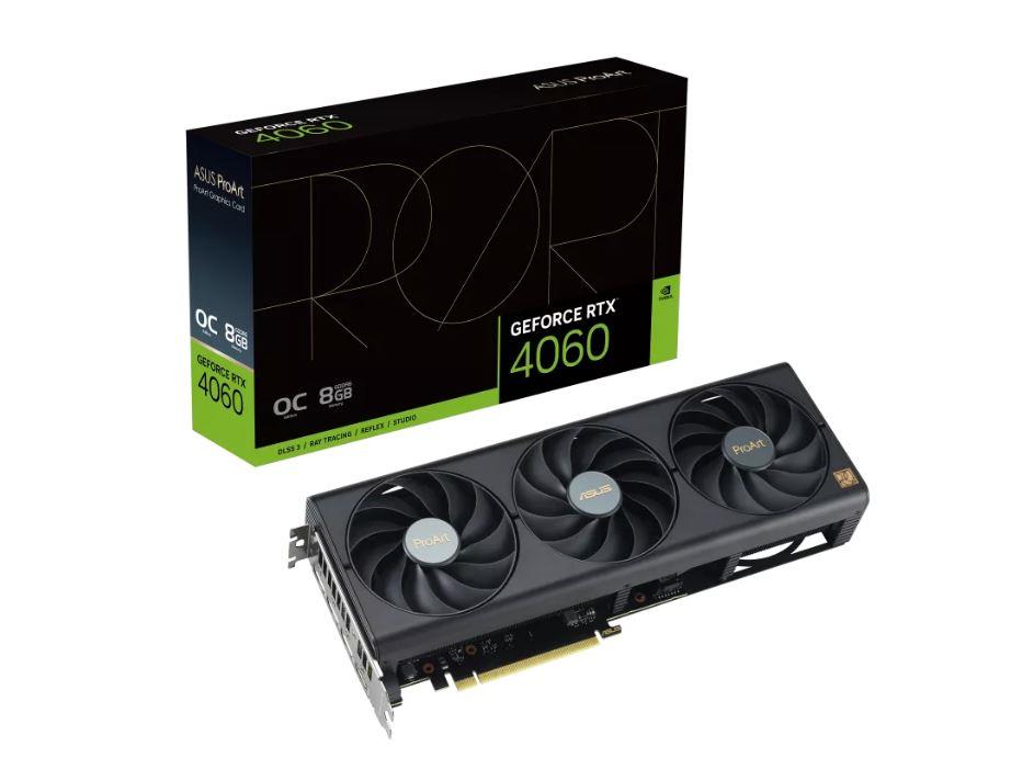 Graphics Card ASUS NVIDIA GeForce RTX 4060 8 GB GDDR6 128 bit PCIE 4.0 16x 1xHDMI 3xDisplayPort PROART-RTX4060-O8G  PROART-RTX4060-O8G 4711387299401