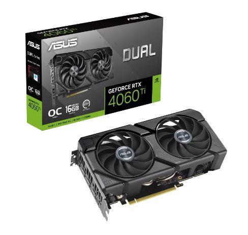 Graphics Card ASUS NVIDIA GeForce RTX 4060 Ti 16 GB GDDR6 128 bit PCIE 4.0 16x Dual Slot Fansink 1xHDMI 3xDisplayPort DUAL-RTX4060TI-O16G-EVO  DUAL-RTX4060TI-O16G-EVO 4711387602812