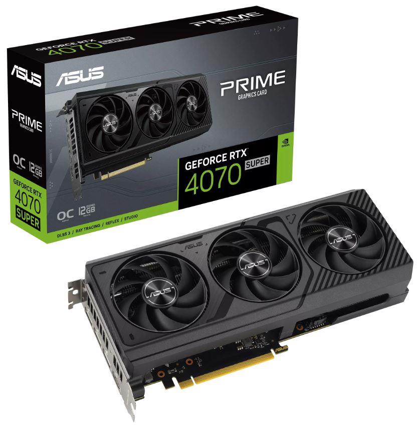 Graphics Card ASUS NVIDIA GeForce RTX 4070 SUPER 12 GB GDDR6X 192 bit Triple slot Fansink 1xHDMI 3xDisplayPort PRIME-RTX4070S-O12G  PRIME-RTX4070S-O12G 4711387650585