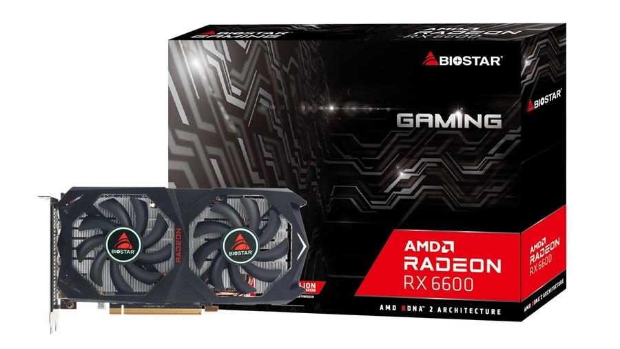 Graphics Card BIOSTAR AMD Radeon RX 6600 8 GB GDDR6 128 bit PCIE 4.0 16x GPU 1626 MHz Dual Slot Fansink 1xHDMI 3xDisplayPort VA6606RM81  VA6606RM81 4712960686366