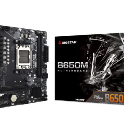 Mainboard BIOSTAR AMD B650 SAM5 Micro-ATX Memory DDR5 Memory slots 2 1xPCI-Express 3.0 1x 1xPCI-Express 4.0 16x 1xM.2 1xHDMI 1xDisplayPort 2xUSB 2.0 4xUSB 3.2 1xRJ45 3xAudio port B650MT  B650MT 4712960687622