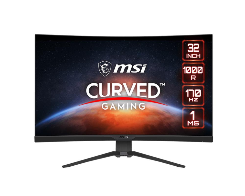 LCD Monitor MSI G322CQP 31.5" Gaming/Curved Panel VA 2560x1440 16:9 170Hz Matte 1 ms Height adjustable Tilt Colour Black G322CQP  G322CQP 4719072937966