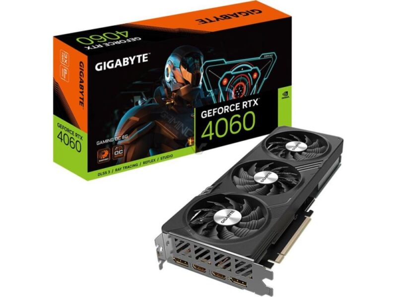 Graphics Card GIGABYTE NVIDIA GeForce RTX 4060 8 GB GDDR6 128 bit PCIE 4.0 16x Dual Slot Fansink 2xHDMI 2xDisplayPort GV-N4060GAMINGOC-8GD  GV-N4060GAMINGOC-8GD 4719331313692