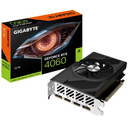 Graphics Card GIGABYTE NVIDIA GeForce RTX 4060 8 GB GDDR6 128 bit PCIE 4.0 16x Dual Slot Fansink 2xHDMI 2xDisplayPort GV-N4060D6-8GD  GV-N4060D6-8GD 4719331314729