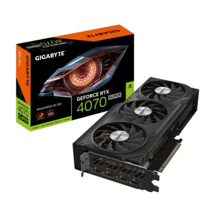 Graphics Card GIGABYTE NVIDIA GeForce RTX 4070 SUPER 12 GB GDDR6X 192 bit PCIE 4.0 16x GPU 2505 MHz 1xHDMI 3xDisplayPort GV-N407SWF3OC-12GD1.0  GV-N407SWF3OC-12GD1.0 4719331354169