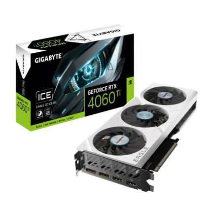 Graphics Card GIGABYTE NVIDIA GeForce RTX 4060 Ti 8 GB GDDR6 128 bit PCIE 4.0 16x GPU 2550 MHz 2xHDMI 2xDisplayPort GV-N406TEAGLEOCICE-8GD  GV-N406TEAGLEOCICE-8GD 4719331354350