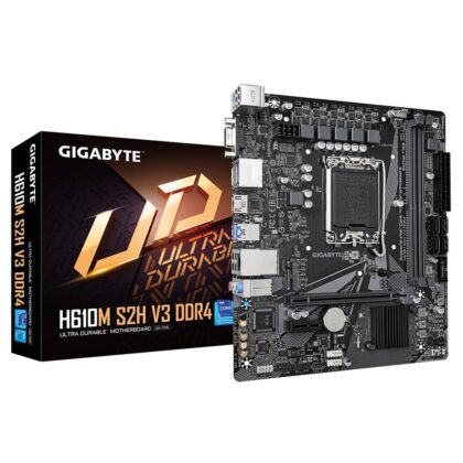 Mainboard GIGABYTE Intel H610 LGA1700 Micro-ATX Memory DDR4 Memory slots 2 1xPCI-Express 3.0 1x 1xPCI-Express 4.0 16x 1xM.2 1x15pin D-sub 1xHDMI 2xDisplayPort 4xUSB 2.0 2xUSB 3.2 1xPS/2 1xRJ45 3xAudio port H610MS2HV3DDR4  H610MS2HV3DDR4 4719331859732